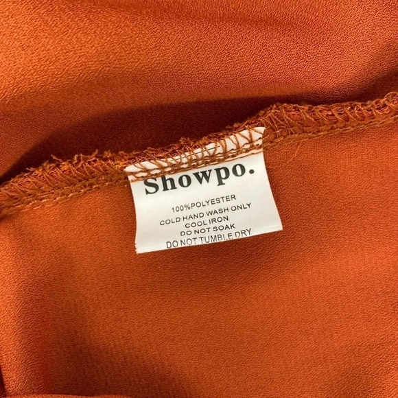 Showpo Long Balloon Sleeve Mini Wrap Dress | Rust | Size 6 / Medium - Picture 4 of 4